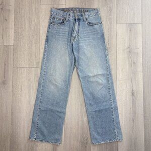 American Eagle Mens Loose Light Wash Straight Leg Boyfriend Jeans Blue 29